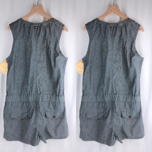 Apple Bottoms Grey Cotton jean Cute romper size XL - Picture 8 of 8